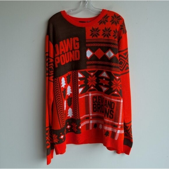 Cleveland Browns Dawg Pound Ugly Christmas Sweater - Picture 1 of 5